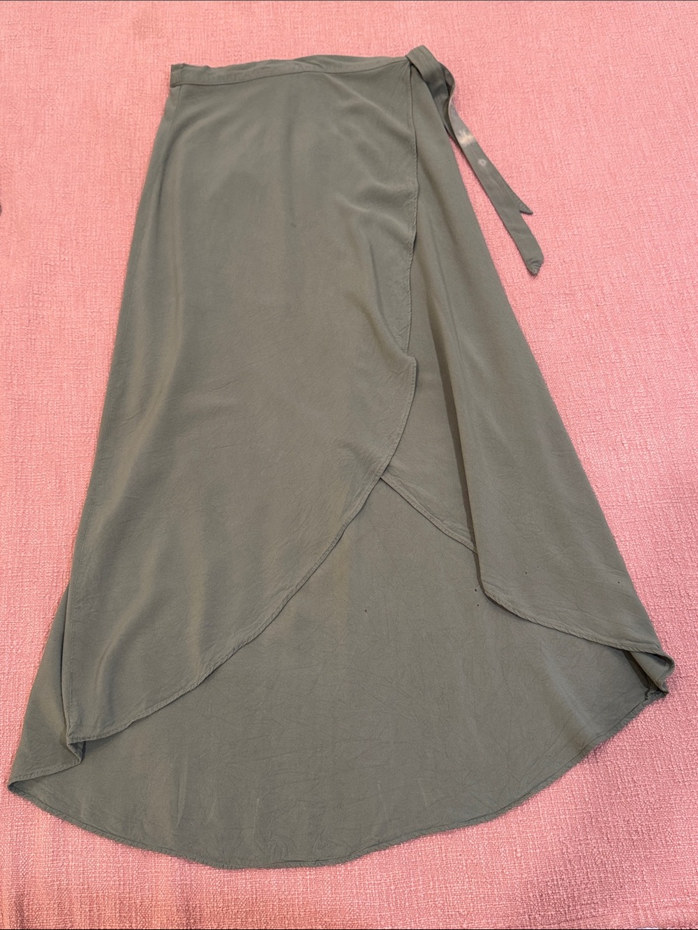 Wrap Maxi Skirt W28L38.5” light army khaki green